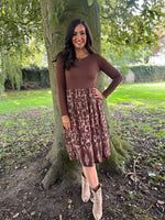 Chocolate Half Shimmer Leopard Dress Isla